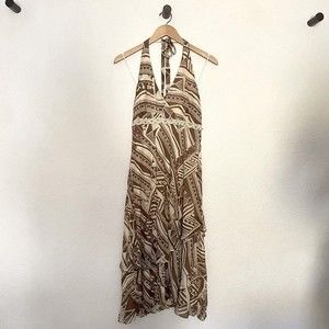 Vintage Y2k Signature by Sangria Halter Silk Midi Dress